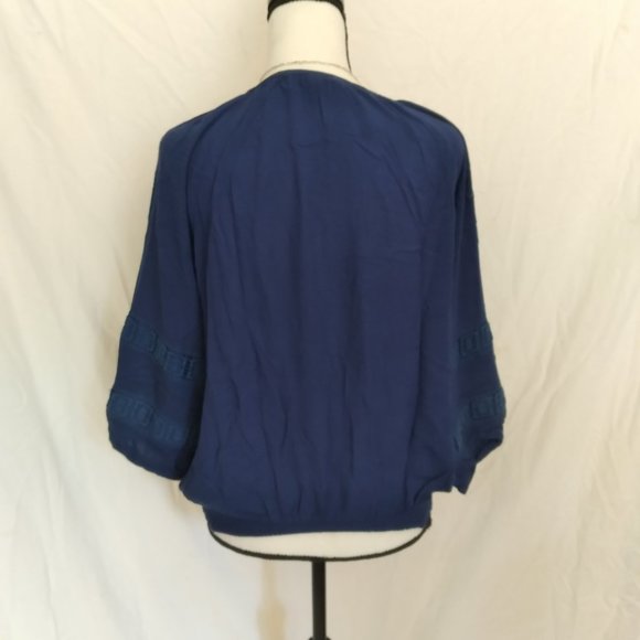 Cable & Gauge bohemian peasant blouse sz M - Picture 2 of 7